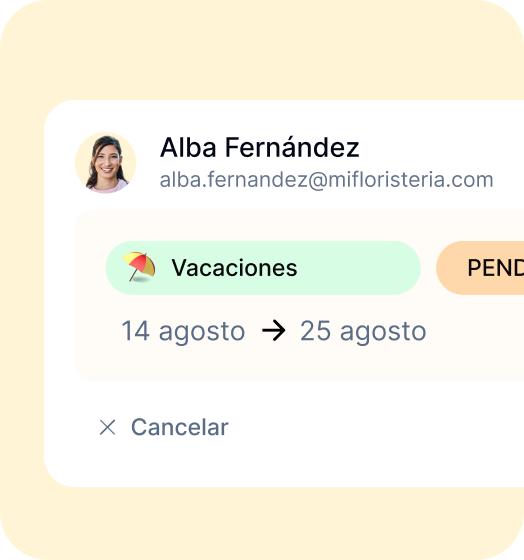 Notificación de aprobación de solicitud en Kinmu
