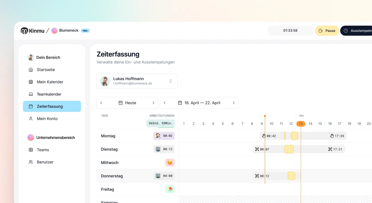 Digitale Zeiterfassung für KMU und Unternehmen: automatisch und zuverlässig