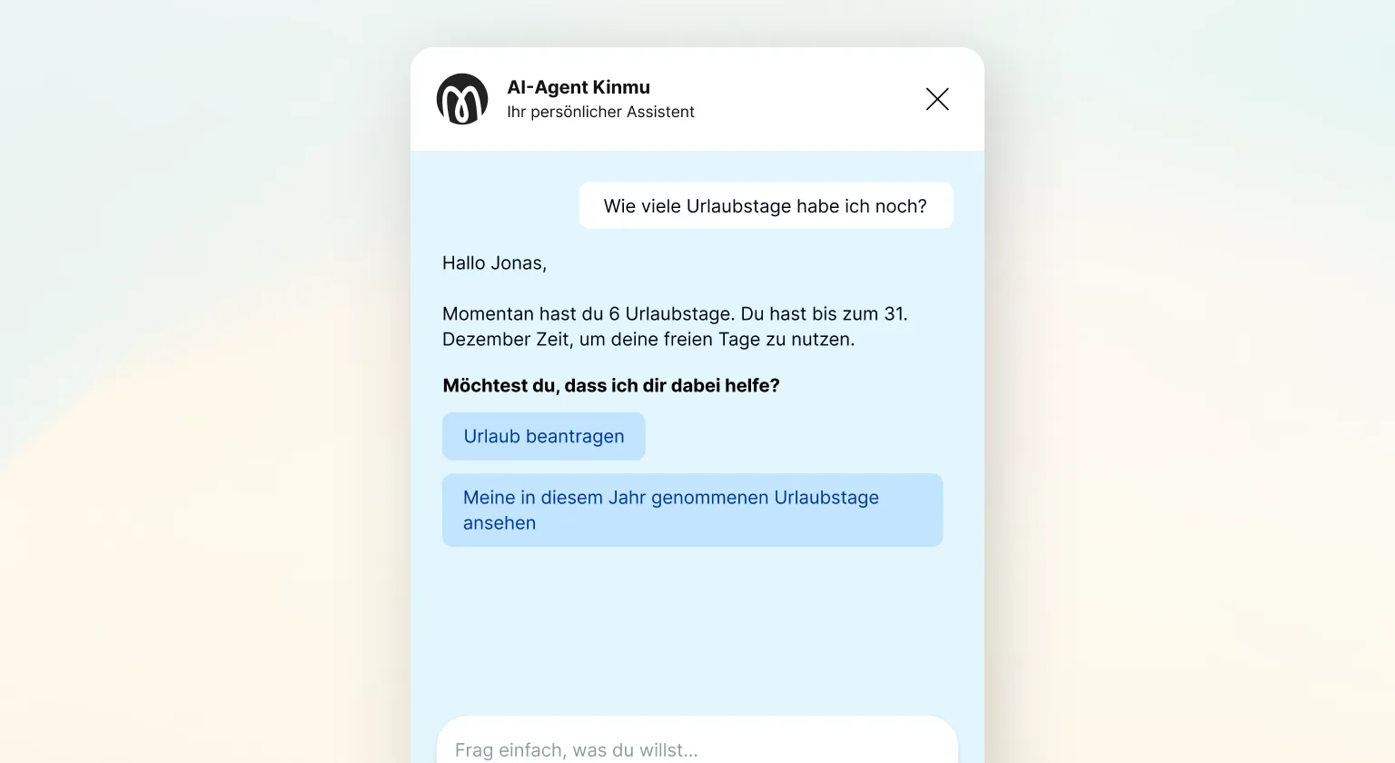KI-Assistent für die Zeiterfassung: frag in natürlicher Sprache