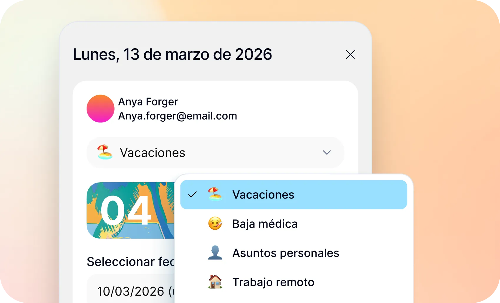 Gestión de ausencias: vacaciones, permisos y bajas en un solo panel