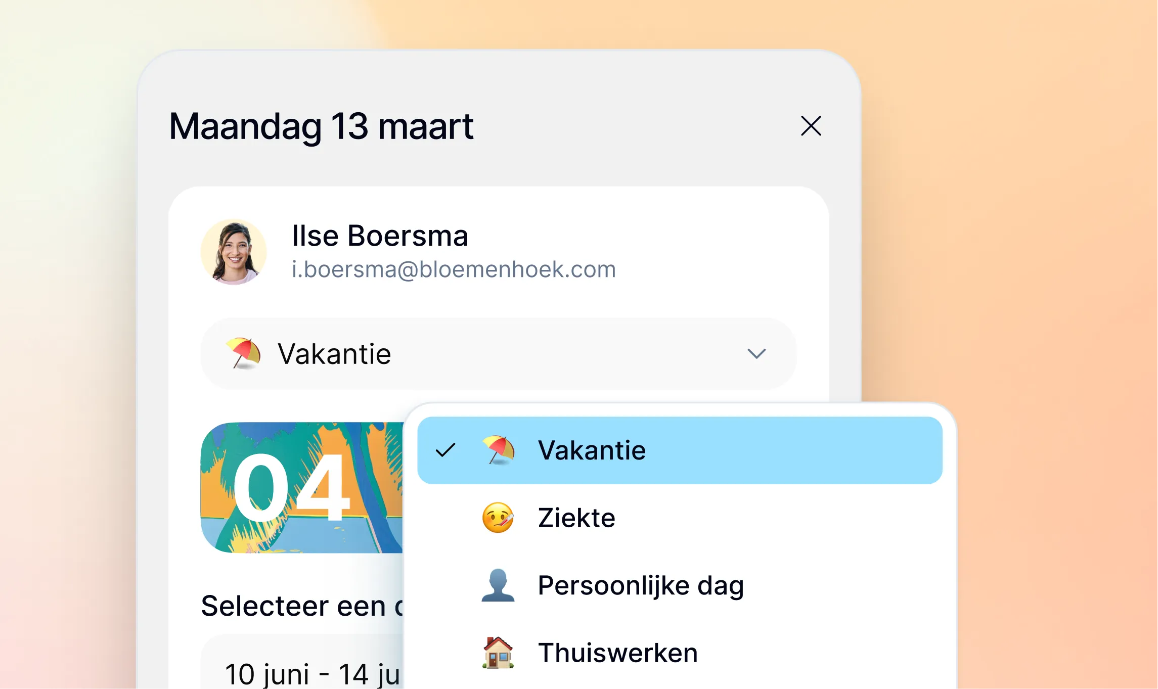 Afwezigheidsbeheer: vakantie, verlof en ziekte in één paneel