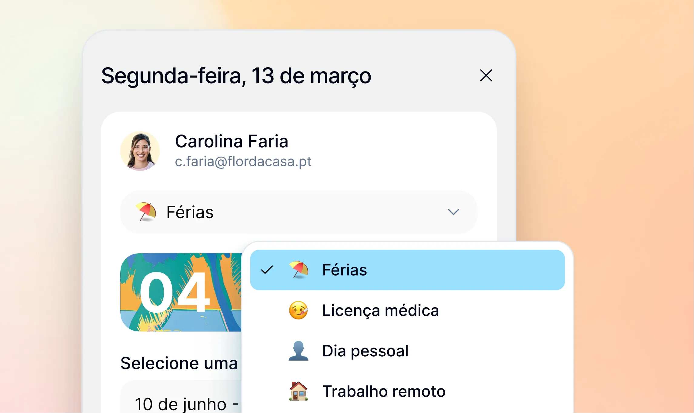 Gestão de ausências: férias, licenças e baixas num único painel