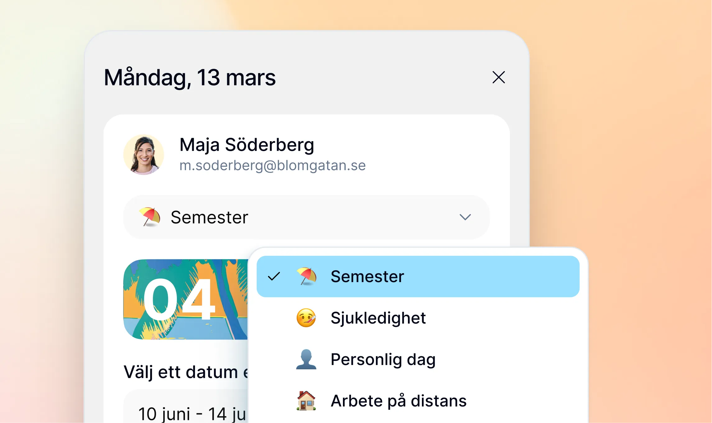 Frånvarohantering: semester, ledigheter och sjukfrånvaro i en enda panel
