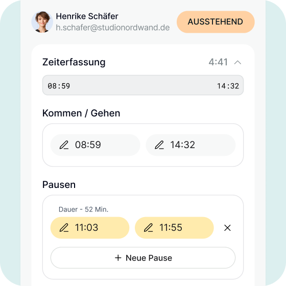 Vergisst jemand zu erfassen, reicht ein Klick
