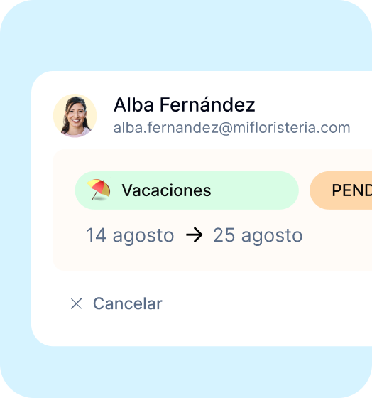 Notificación de aprobación de ausencia en Kinmu