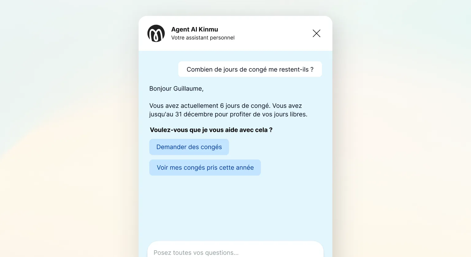 Assistant IA pour la gestion des pointages : posez vos questions en langage naturel