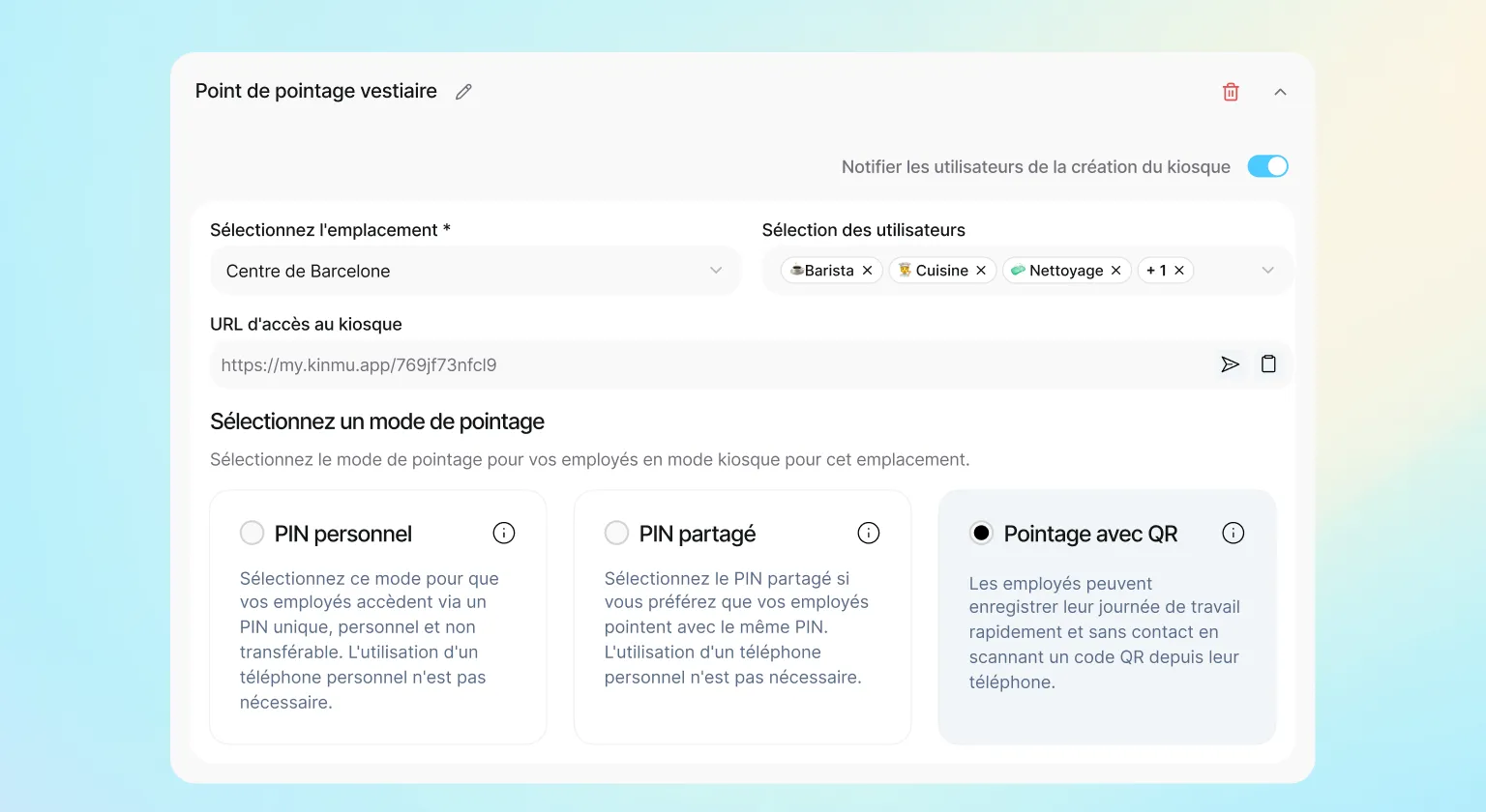 Borne numérique : un point de pointage pour toute votre équipe