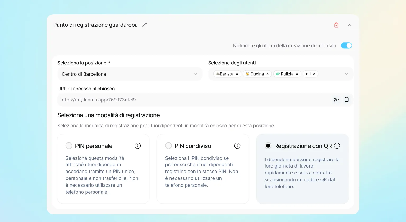 Chiosco digitale: un punto di timbratura per tutto il tuo team