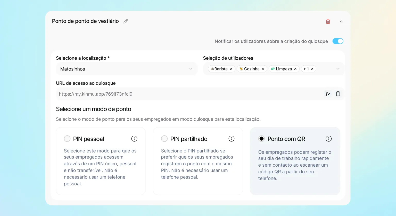 Quiosque digital: um ponto de picagem para toda a tua equipa