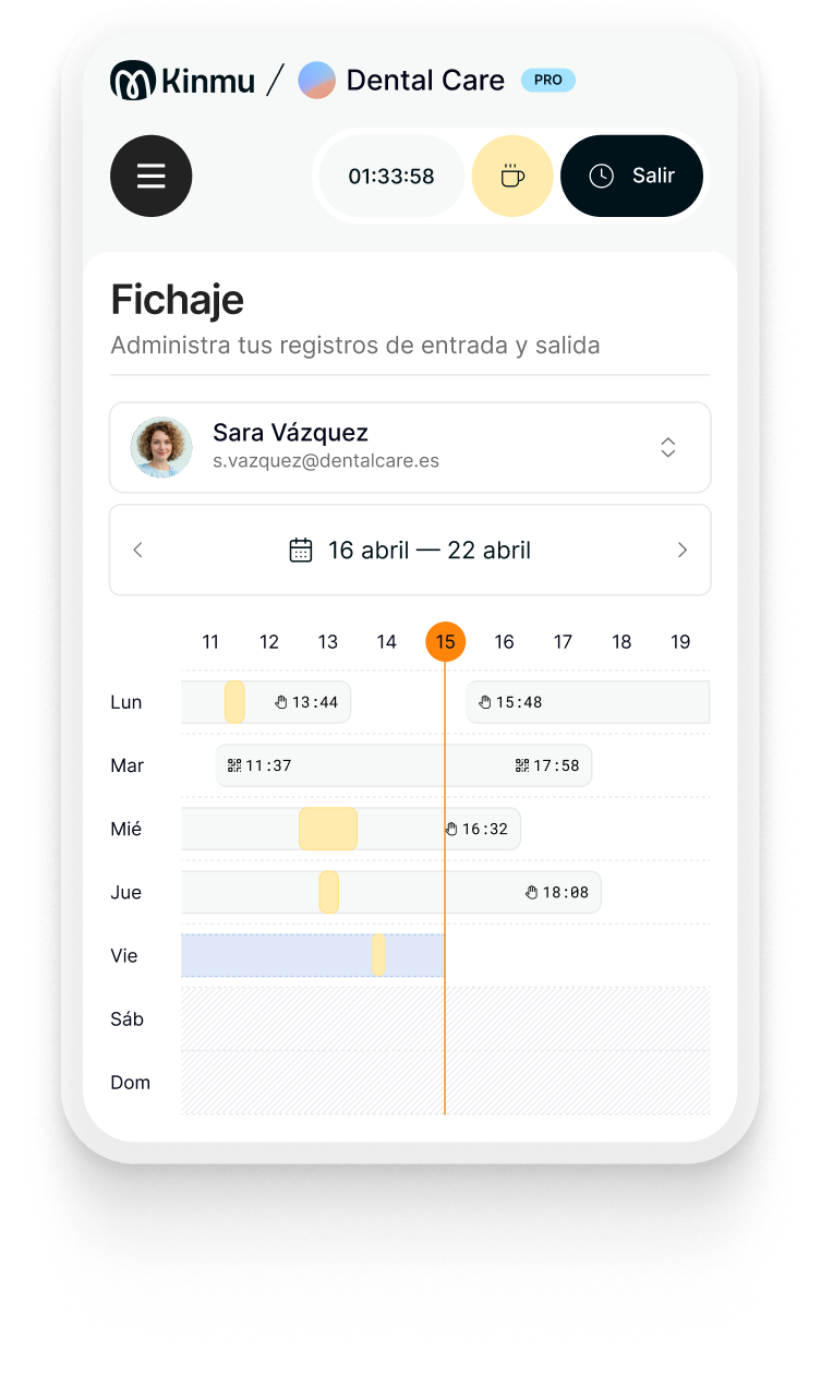 Kinmu Dashboard - Control horario y gestión de ausencias