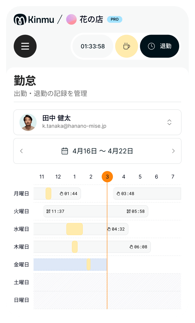Kinmuダッシュボード - 勤怠管理と休暇管理