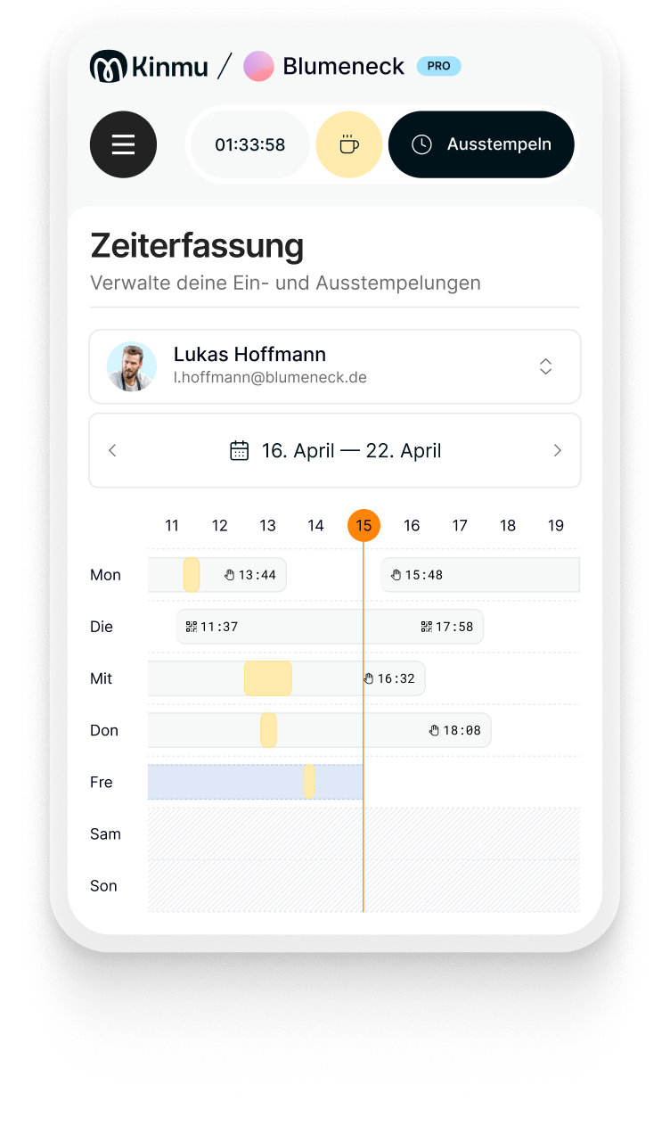 Kinmu Dashboard - Zeiterfassung und Abwesenheitsverwaltung