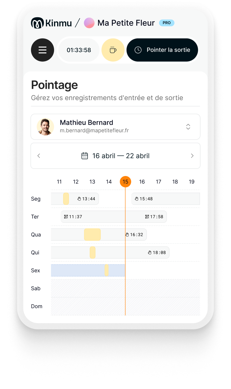 Kinmu Dashboard - Pointage et gestion des absences