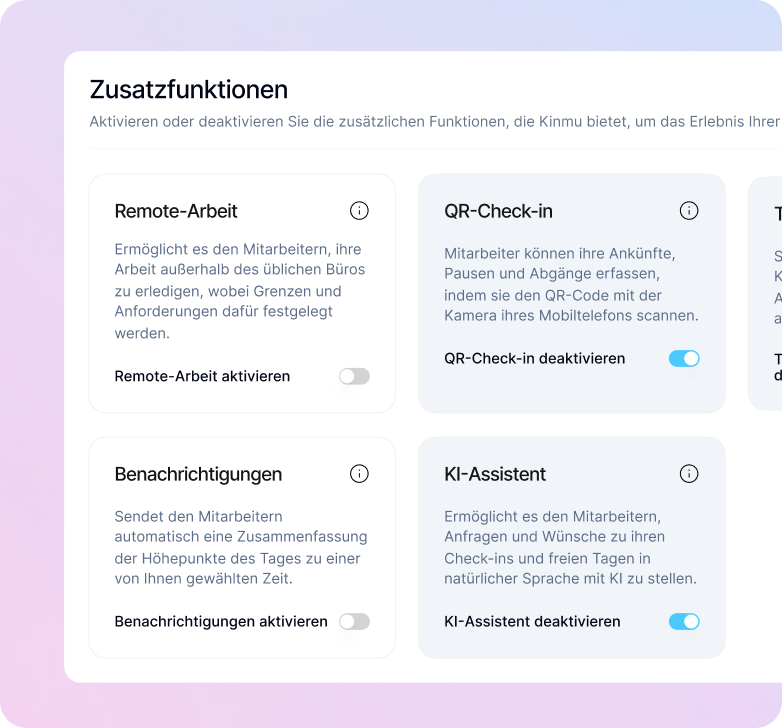 Add-ons: aktiviere nur, was du brauchst