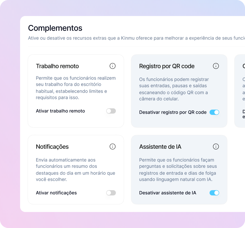 Add-ons: ativa apenas o que precisas
