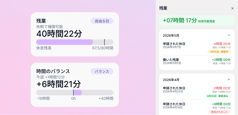 時間バンク：残業時間を柔軟に管理